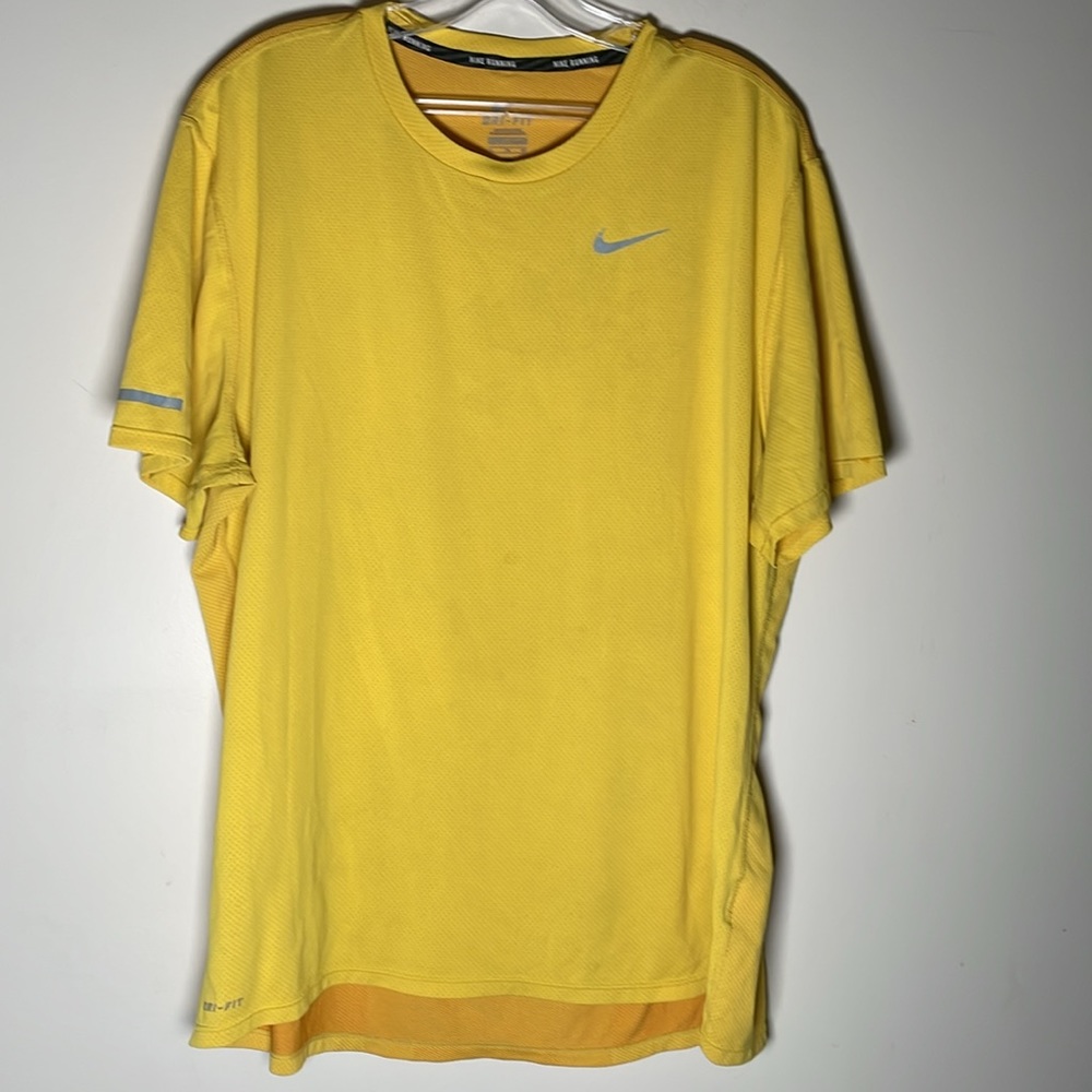 Nike Dri Fit Running Shirt yellow XL Read
